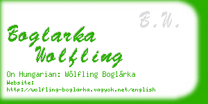 boglarka wolfling business card